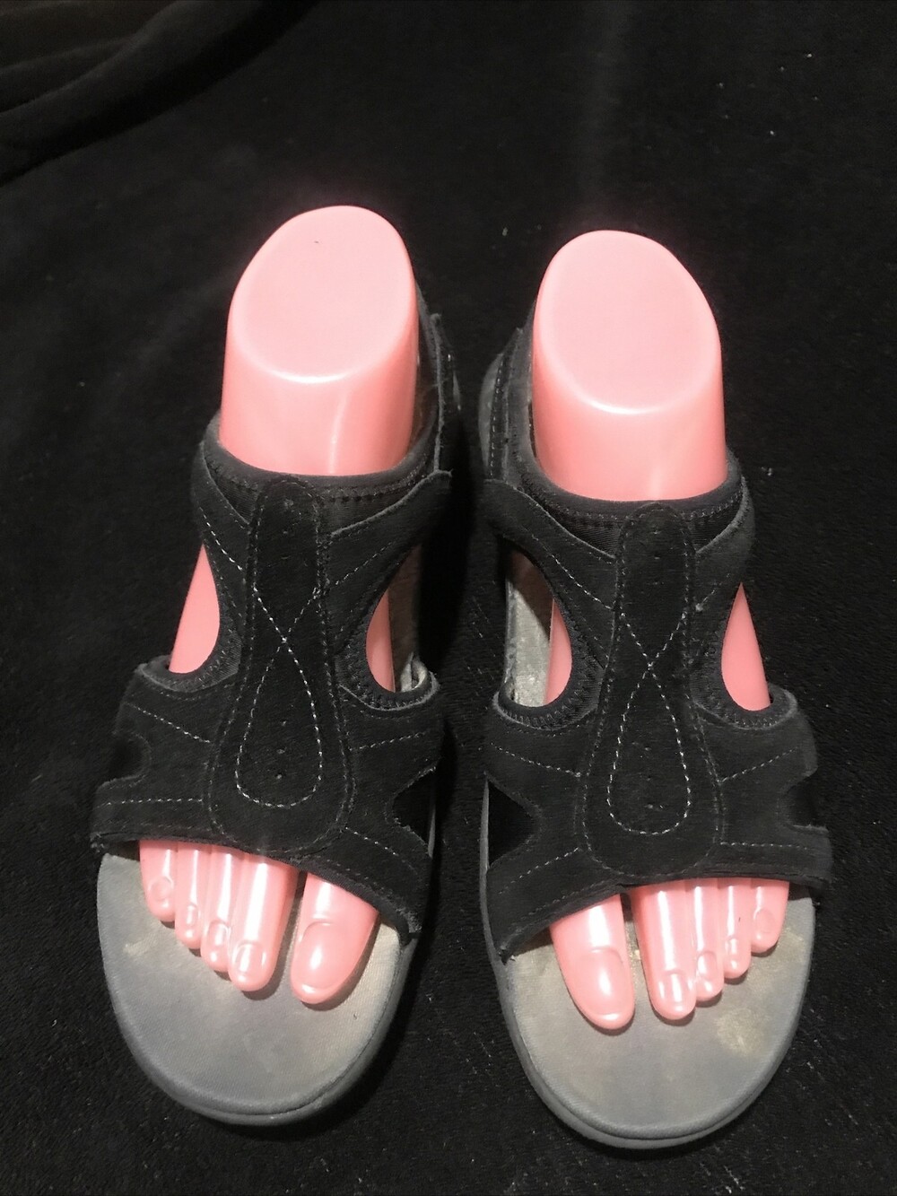 Easy Spirit Esmanic Pull On Sandals Women's Size 9N Explore 24 Black Suede Upper